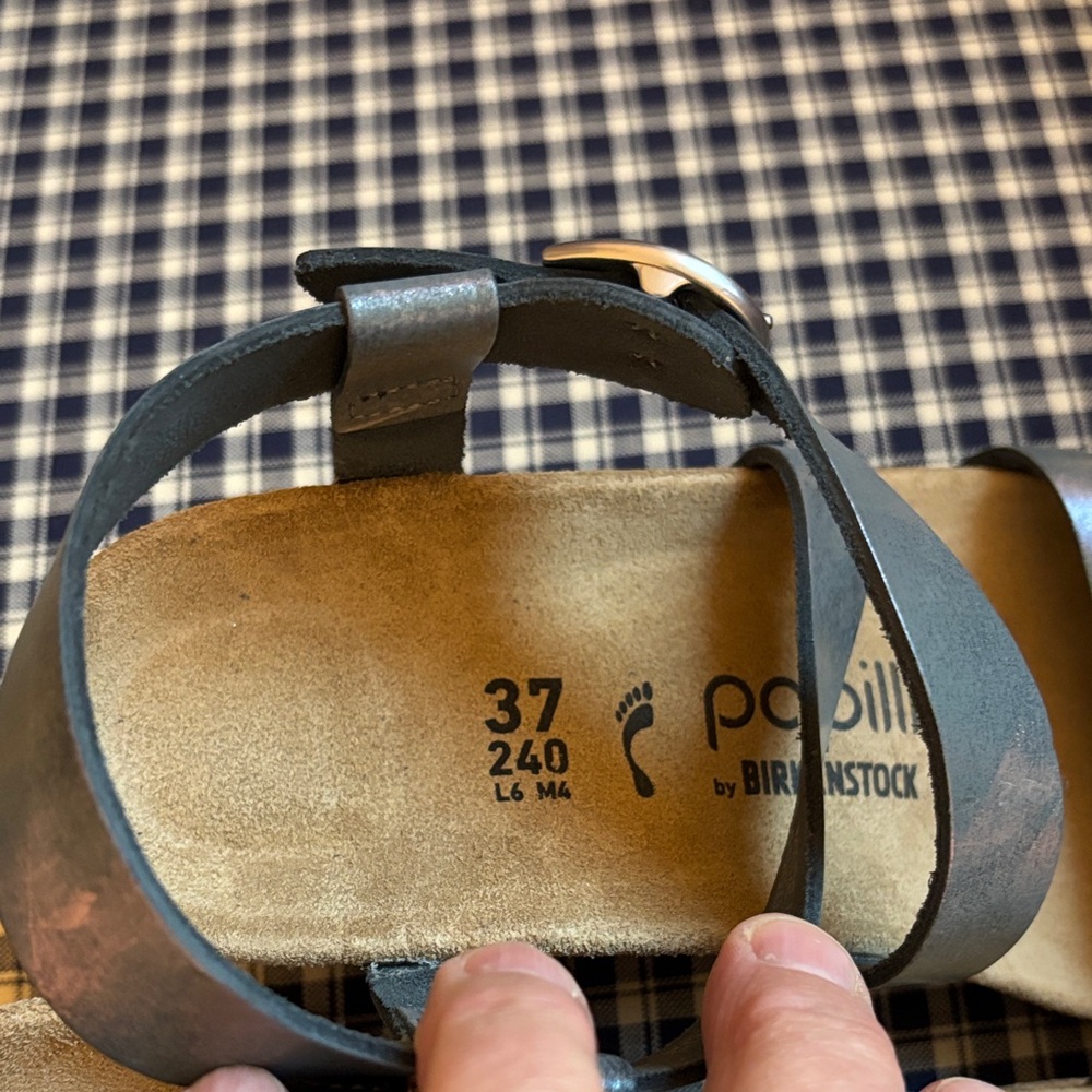 Birkenstocks papillio Women's Gray and Brown Wedge Sandals - Picture 2 of 7